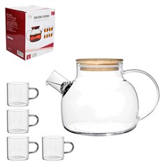 Jg de xicaras com chaleira 1lt 5pcs  xicaras cx:024