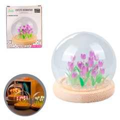 Enf cupula red c/flores e leds madeira 8cm dt25553  cx:048