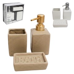 Jg banheiro porc 320ml 3pcs bege e branco   cx:024