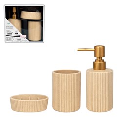 Jg banheiro porc 275ml 3pcs canelado bege   cx:024