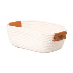 Cesto de algodao com alca 35x25x12cm branco   cx:006