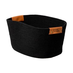 Cesto de algodao com alca 45x30x22cm preto    cx:006