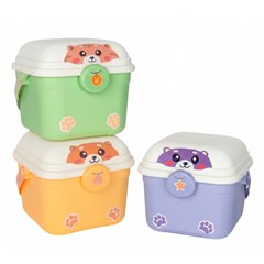 Maleta plast c/div 17x17x12,5cm ursinhos sor cx:240