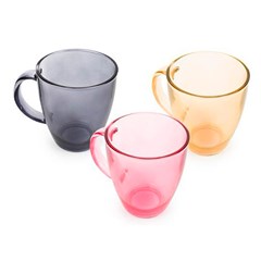 Caneca vidro 310ml color                     cx:048