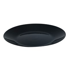 Prato vidro raso 25cm moon preto            cx:036