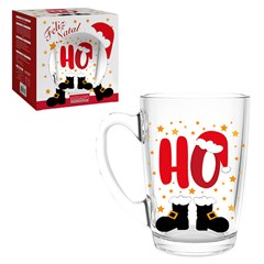 Caneca vidro 320ml natal ho noel             cx:024