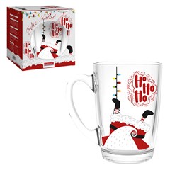 Caneca vidro 320ml natal hohoho              cx:024