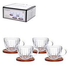 Xicara vidro cafe 180ml 4pcs montec          cx:008
