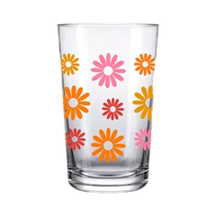 Copo vidro 190ml 6pcs flor                   cx:008