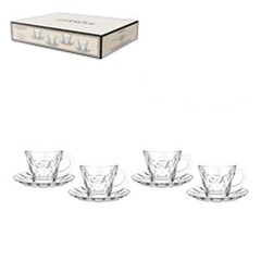 Cj xicara vidro cha 180ml 4pcs memory transp cx:006