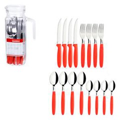 Jarra vidro c/faqueiro 17pcs esme  vm        cx:012