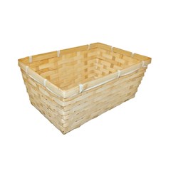 Cesto de bambu retangular medio 28cm x 20cm  cx:048