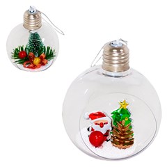 Pendente bola dec c/led natalino 8cm         cx:120