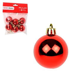 Bola saq lisa 3cm c/6pcs vermelha            cx:288