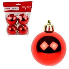 Bola saq lisa 4cm c/4pcs vermelha            cx:480