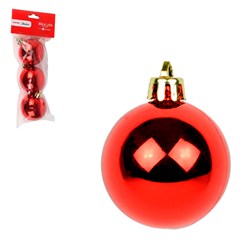 Bola saq lisa 5cm c/3pcs vermelha            cx:360