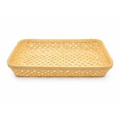 Cesto de bambu retangular 32cm x 17cm x 6cm  cx:036
