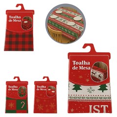 Toalha mesa plastic pvc natalino 140x140cm   cx:024