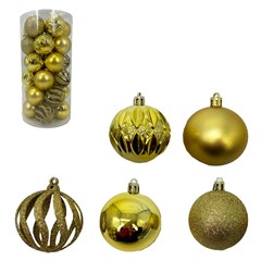 Bola tubo mista glitter 6cm c/30pcs doura cx:016