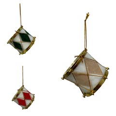 Pendente tambor c/3pcs losango 4,5cm vermelh cx:144