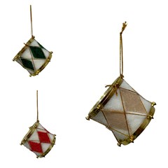 Pendente tambor c/2pcs losango 5,5cm vermelh cx:120