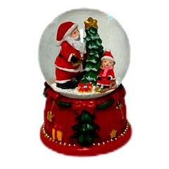 Enfeite globo de vidro resina snowball 6,5cm cx:072