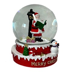 Enfeite globo de vidro resina snowball 8,5cm cx:048