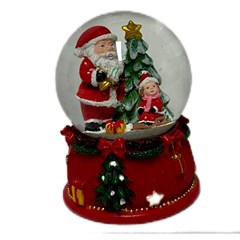 Enfeite globo de vidro resina snowball 8cm cx:048