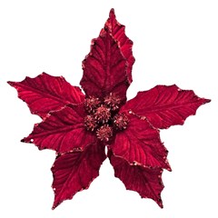 Flor bico papagaio vrm c/glitter 26x20cm cx:120