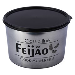 Pote plastico 2 litros feijao cinza decorado         cx:020