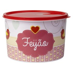 Pote plastico 2 litros feijao decorado bird color cx:020