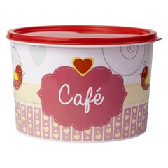Pote plastico 2 litros cafe decorado bird color cx:020