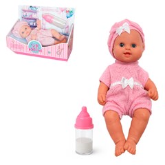 Boneca soft reborn 25cm c/mamadeira vinil re cx:004