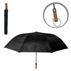 Guarda chuva aut 8v 70cm preto cabo madeira  cx:012