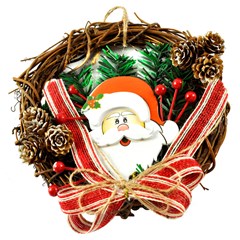 Guirlanda sisal 18cm papai noel/lacos        cx:036
