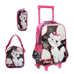 Kit mochila c/rodinha lancheira e estojo gat cx:012
