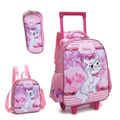 Kit mochila c/rodinha lancheira e estojo gat cx:012