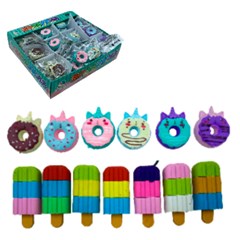Borracha escolar donuts/picole 3,5cm         cx:768