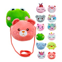 Bolsa inf pelucia bichinhos sortidos 18cm    cx:060
