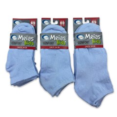 Kit c/3pares de meias inf soquetes kids bran cx:240