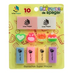 Kit borracha escolar c/10pcs colors emoji    cx:320