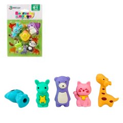 Kit c/5 borrachas escolares bichinhos sortidos fofys cx:192