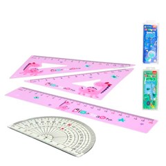 Kit reguas geometricas 20cm unicornio        cx:192