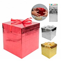 Caixa de presente papel cubo c/fita 10cm col cx:288