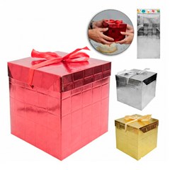 Caixa de presente papel cubo c/fita 22cm col cx:120