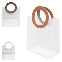 Sacola transp 21x22cm colors c/alca couro              cx:168