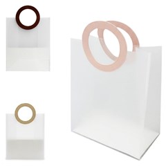 Sacola transp 23x27cm colors c/alca couro                cx:144