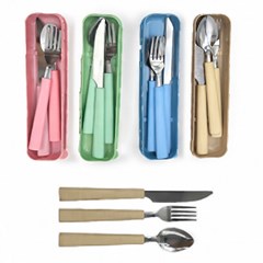 Jg talheres c/3pcs e estojo colors 20cm      cx:144