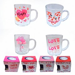 Caneca de vidro 200ml love frases            cx:072