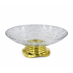 Fruteira plast luxo ouro c/pe 30cm           cx:060